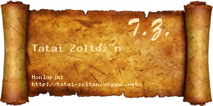 Tatai Zoltán névjegykártya
