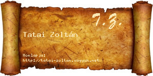 Tatai Zoltán névjegykártya